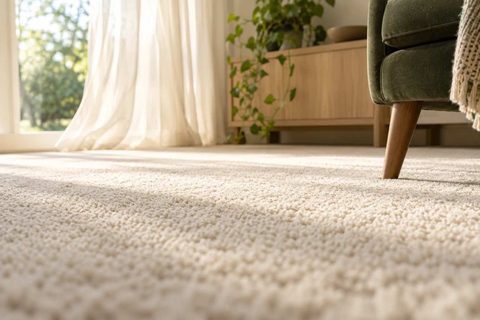 Illustration of a freshly cleaned carpeted room