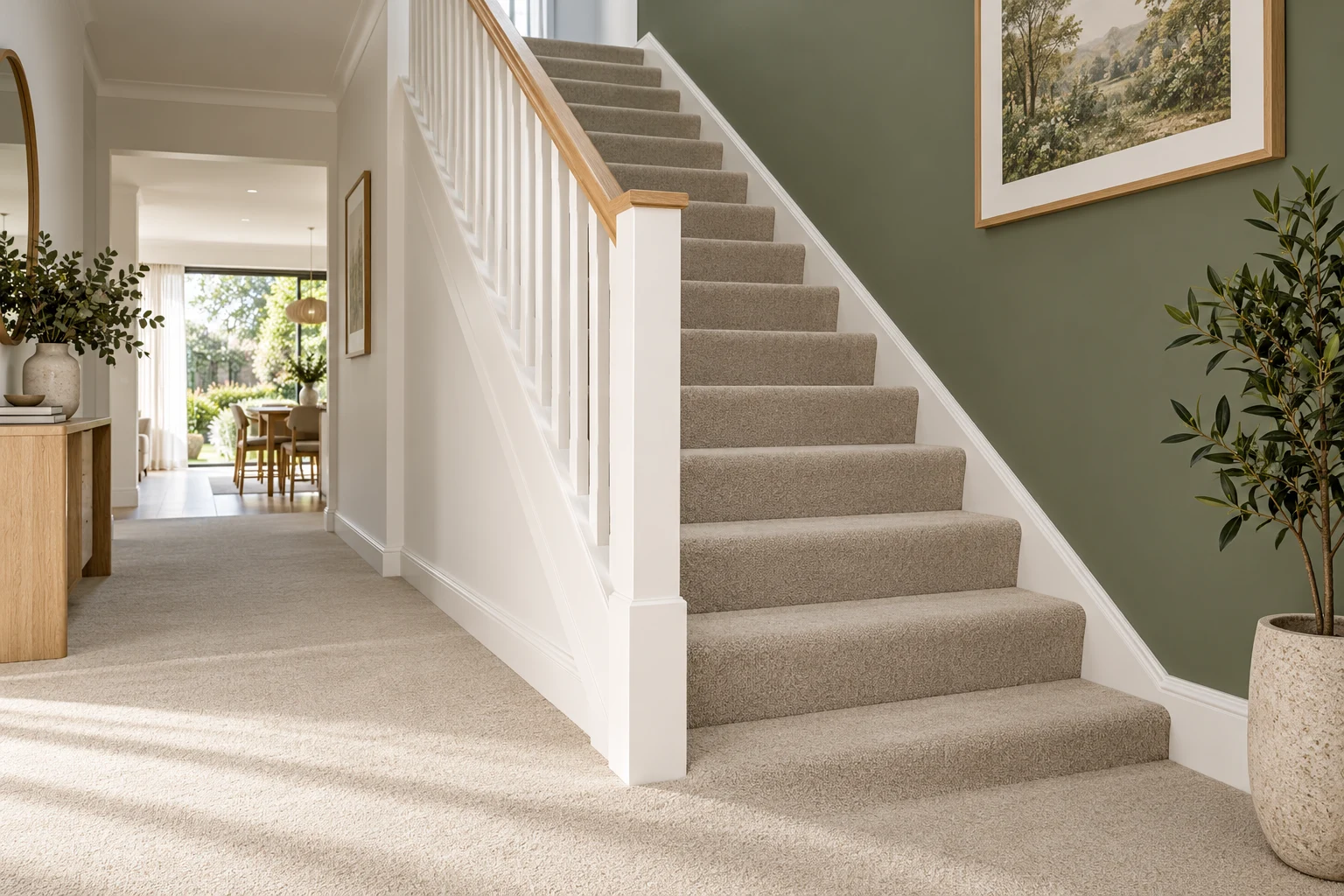 Carpeted stairs in a home